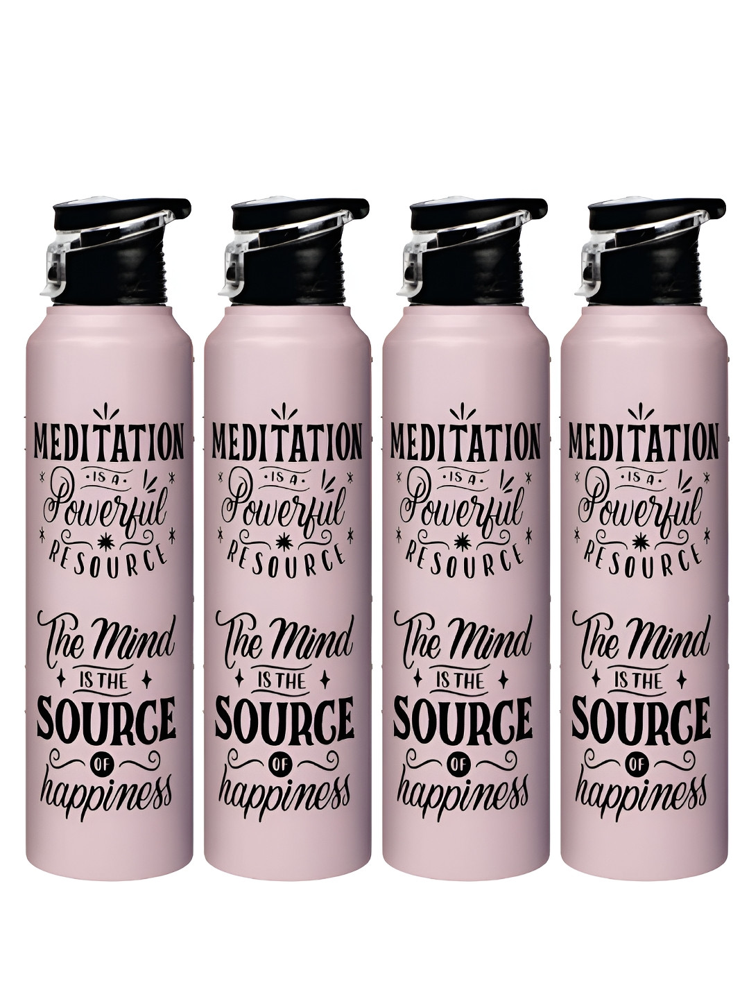 Speedex Multi Typography Stainless Steel Lockable Lid 4 Piece Water Bottle - 1L