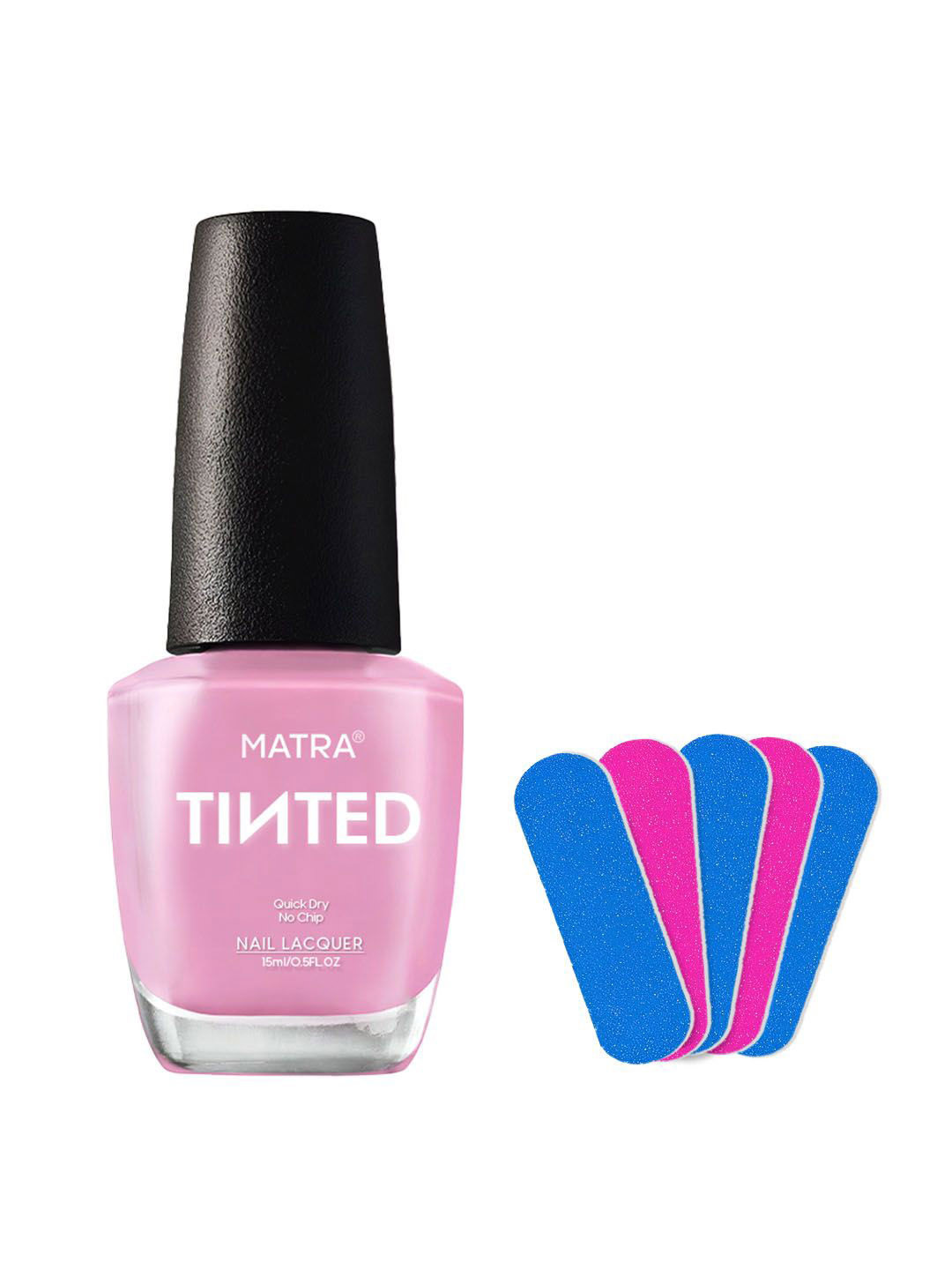 MATRA Nail Polish With Free Mini Filers- 15ml- Lady Lilac