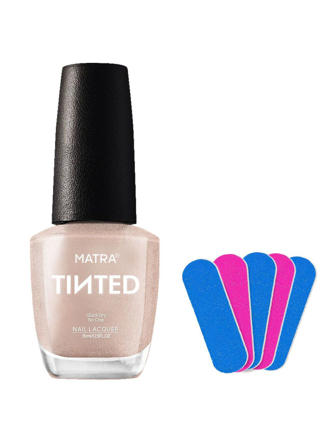 MATRA Nail Polish With Free Mini Filers- 15ml- Brown Shimmer