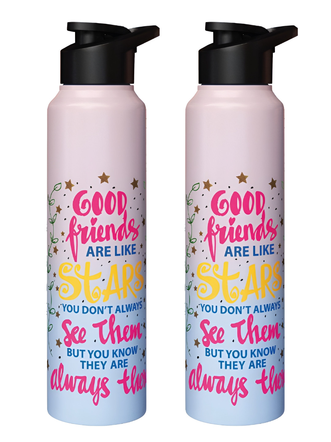 Speedex Multi Typography Stainless Steel Light-weight 2 Piece Sipper - 1L