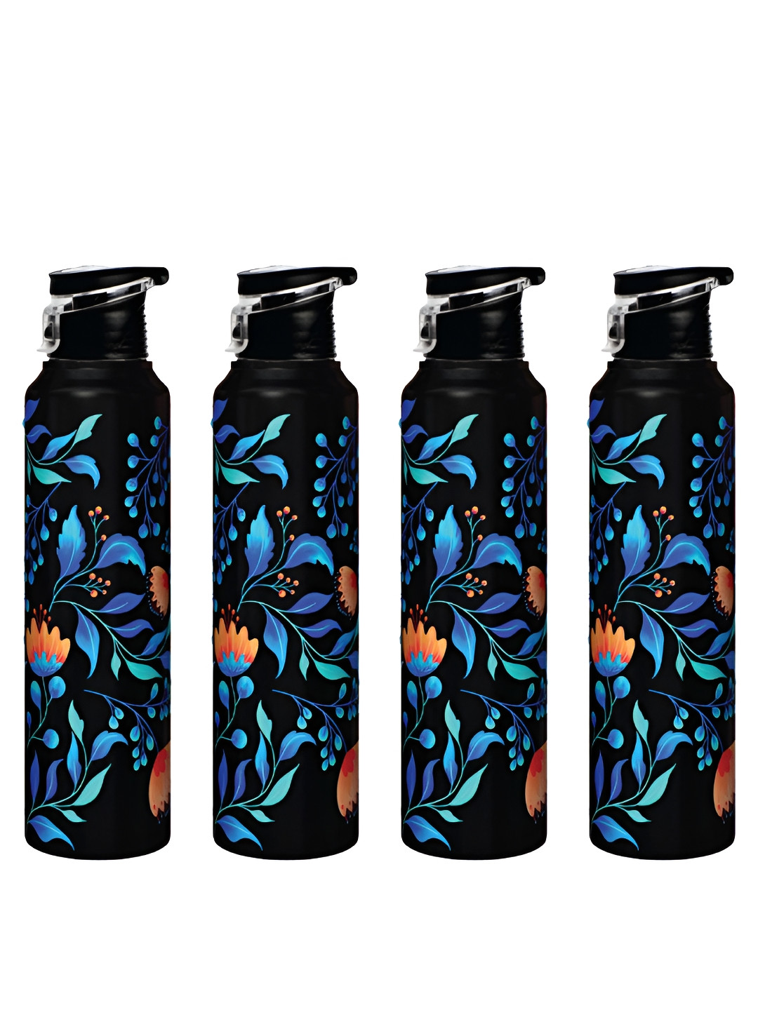 Speedex Bloom In Dark Multi Tropical Stainless Steel Light-weight 4 Pcs Water Bottle - 1L