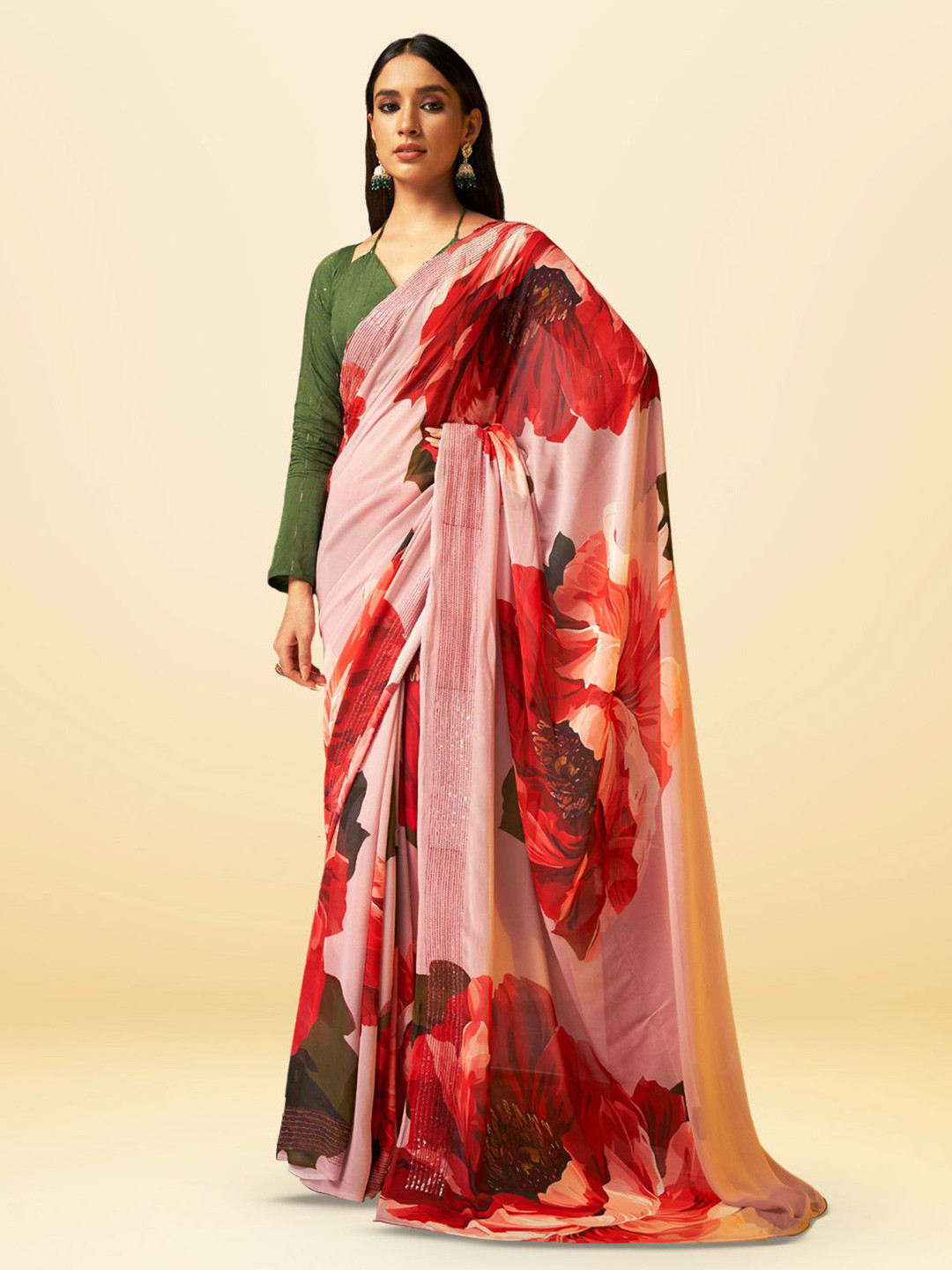 SARHA Floral Pure Georgette Saree