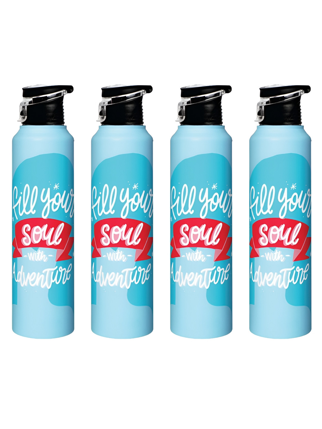 Speedex Venture Some Multi Typography Stainless Steel Light-weight 4 Pcs Water Bottle - 1L