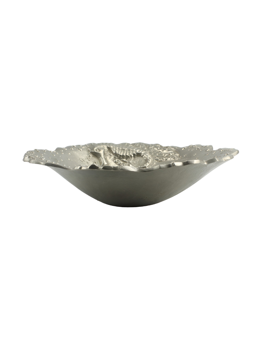 Hind Decor Textured Round Seahorse Design Decorative Bowl