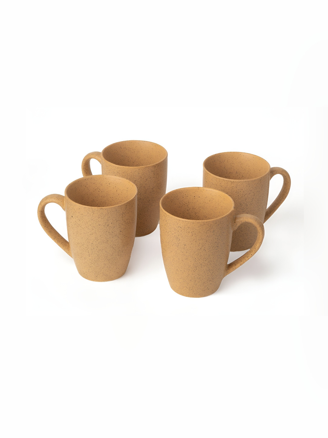 BODHI HOUSE Mustard Ceramic Microwave Safe 4 Piece Cups-320ml