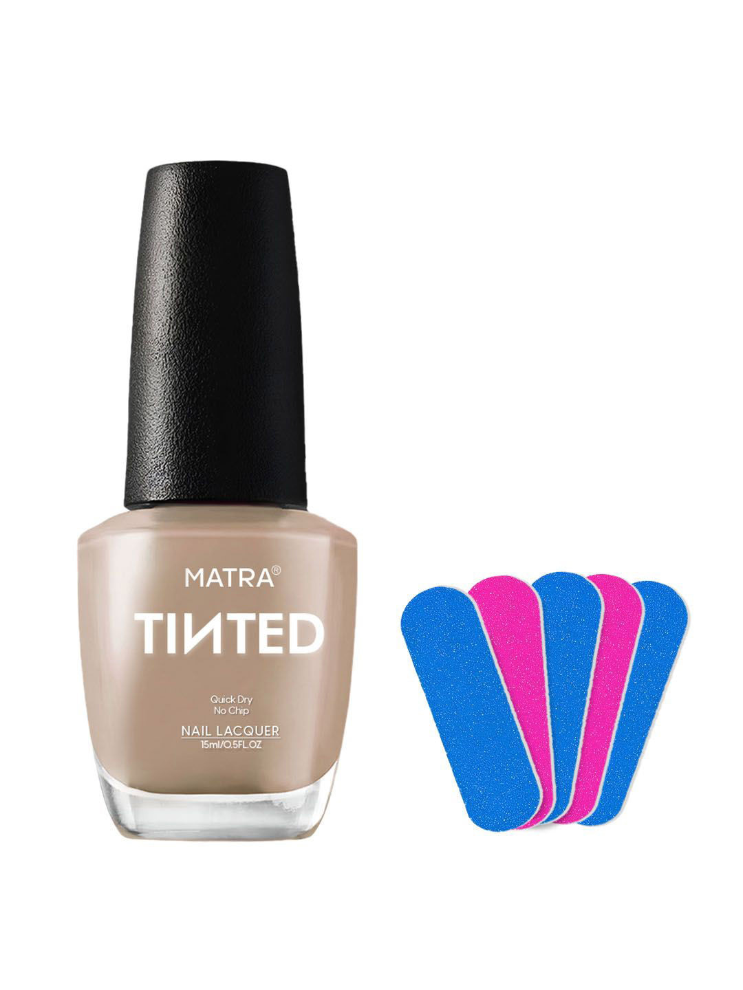 MATRA Nail Polish With Free Mini Filers- 15ml- Beige Taupe