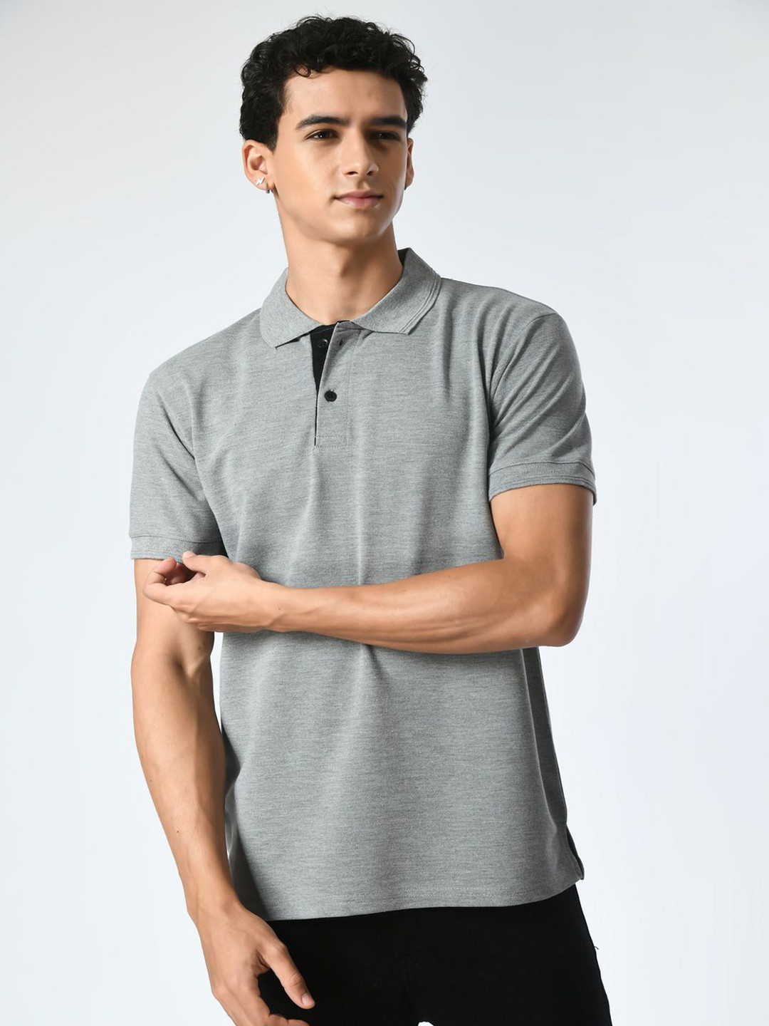 OWL MINK Polo Collar Cotton T-shirt
