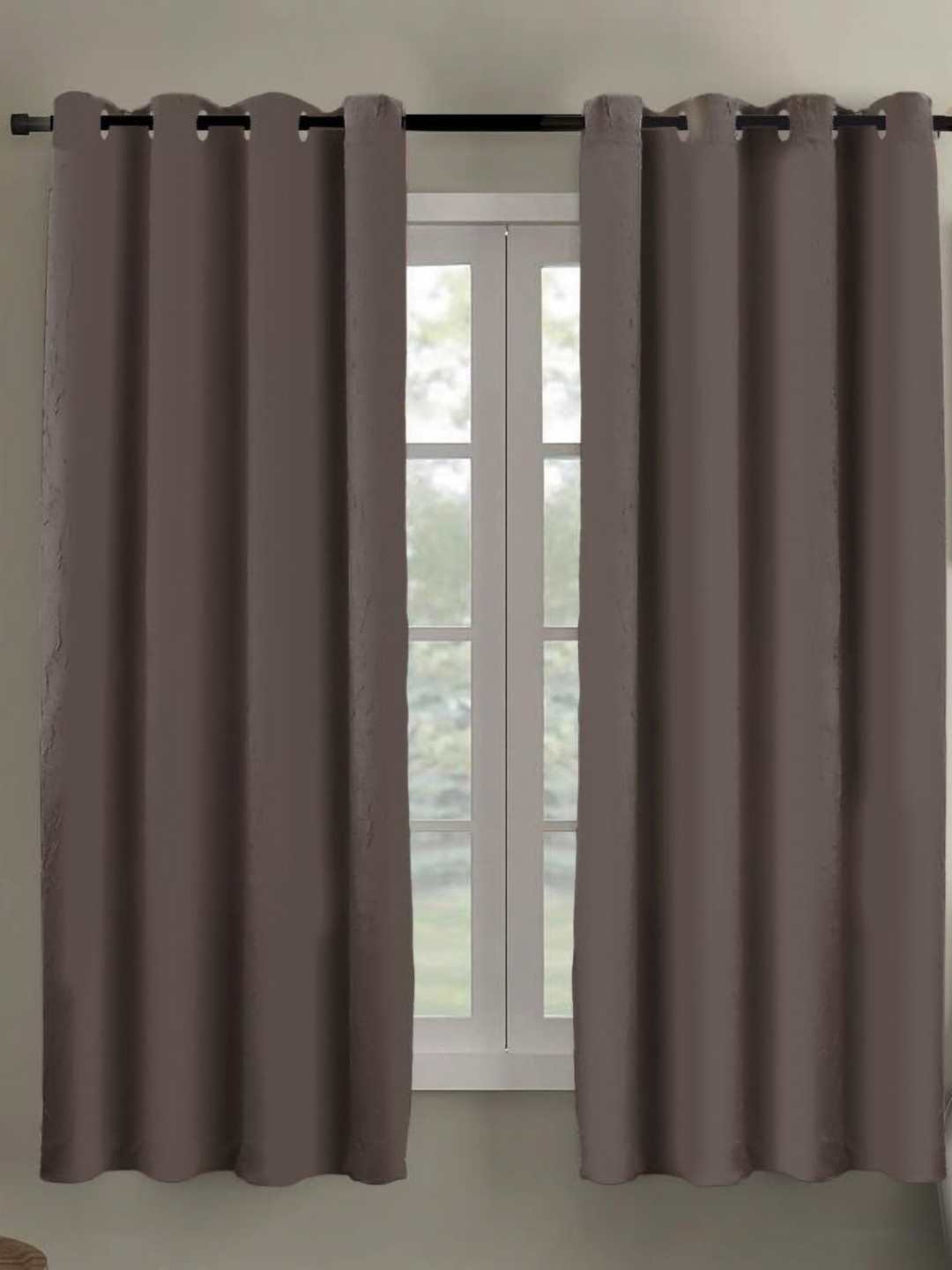 Myntra Elegant Homes Coffee Brown Set of 2 Black Out Window