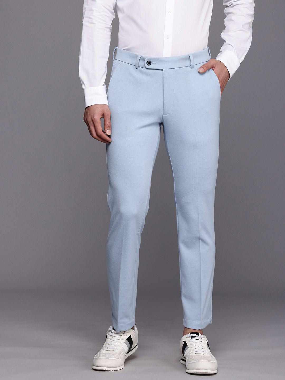 Louis Philippe Men Comfort Carrot Fit Formal Trousers