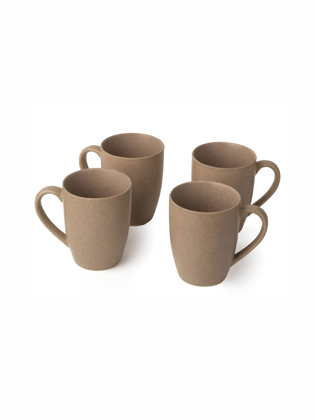 BODHI HOUSE Bow Brown Ceramic Handmade 4 Piece Cups-320ml