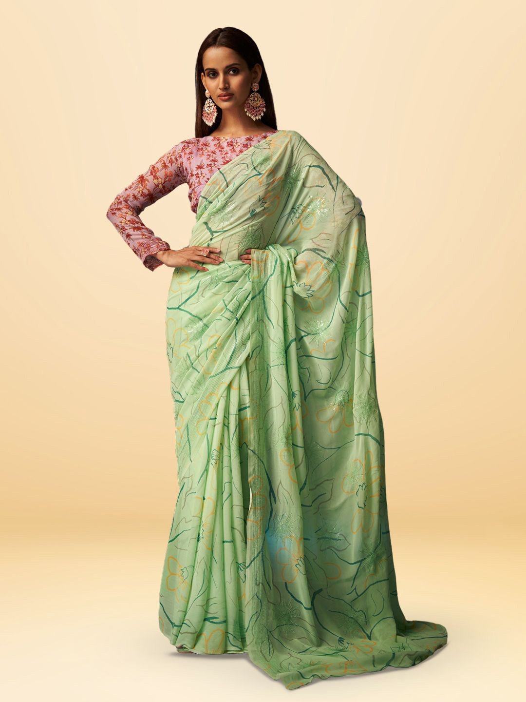 SARHA Pure Georgette Saree