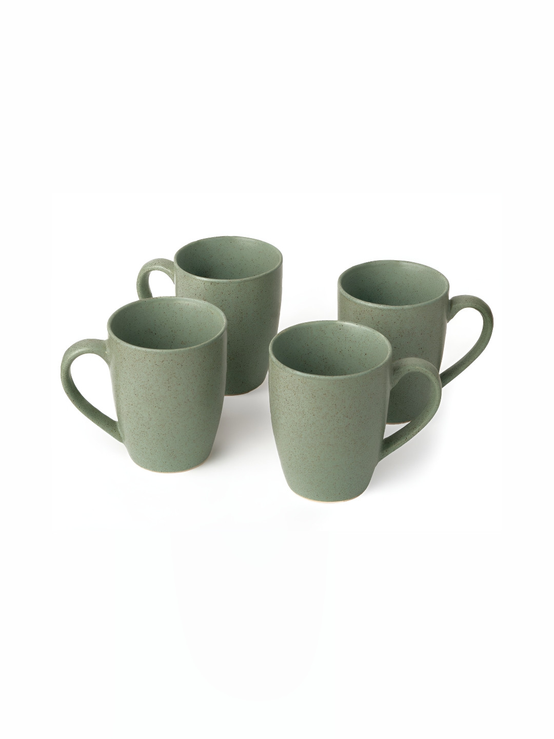 BODHI HOUSE Blossom Boost Green Ceramic Handmade 4 Piece Cups-320ml