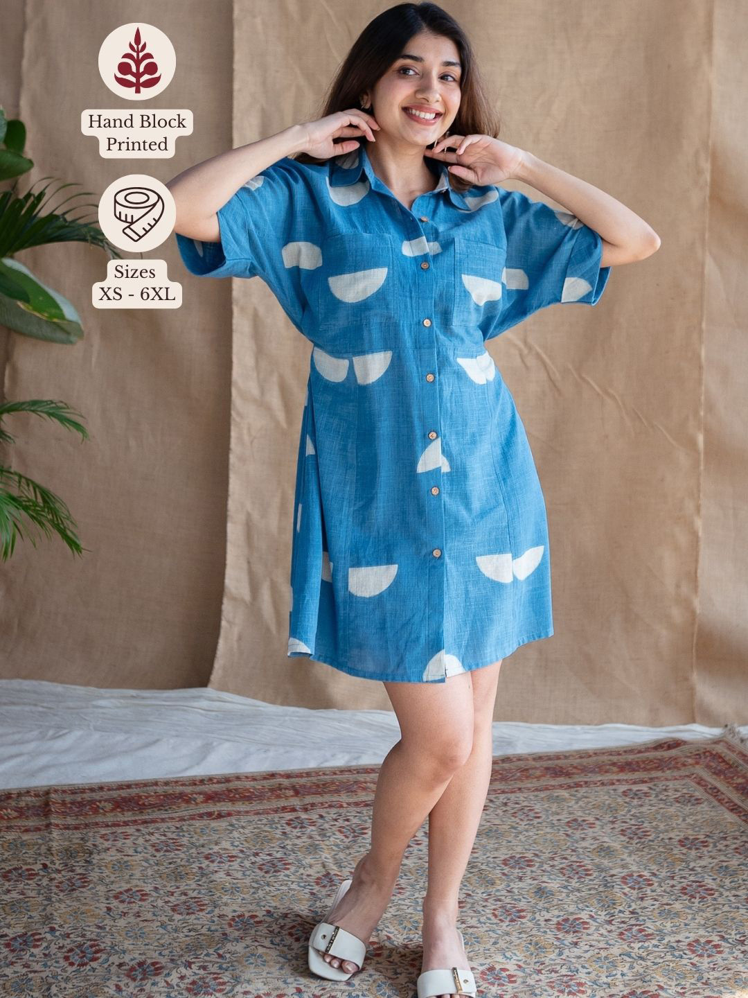 THE INDIAN ETHNIC CO Print A-Line Mini Dress