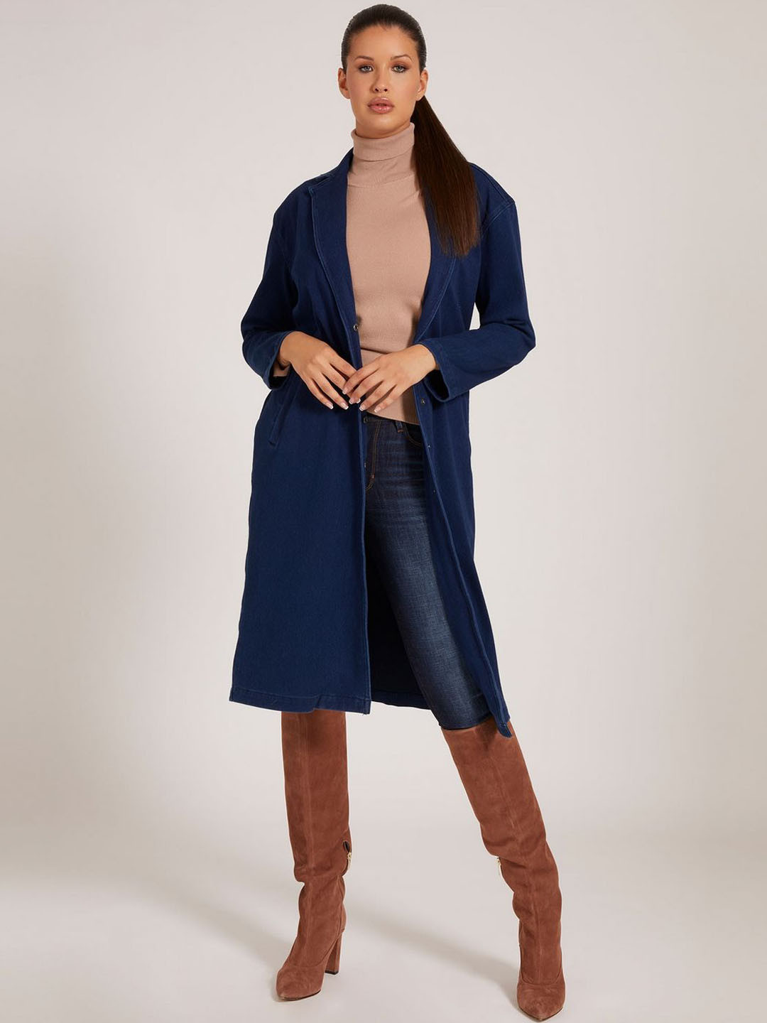 GUESS Denim Single Breasted Overcoat