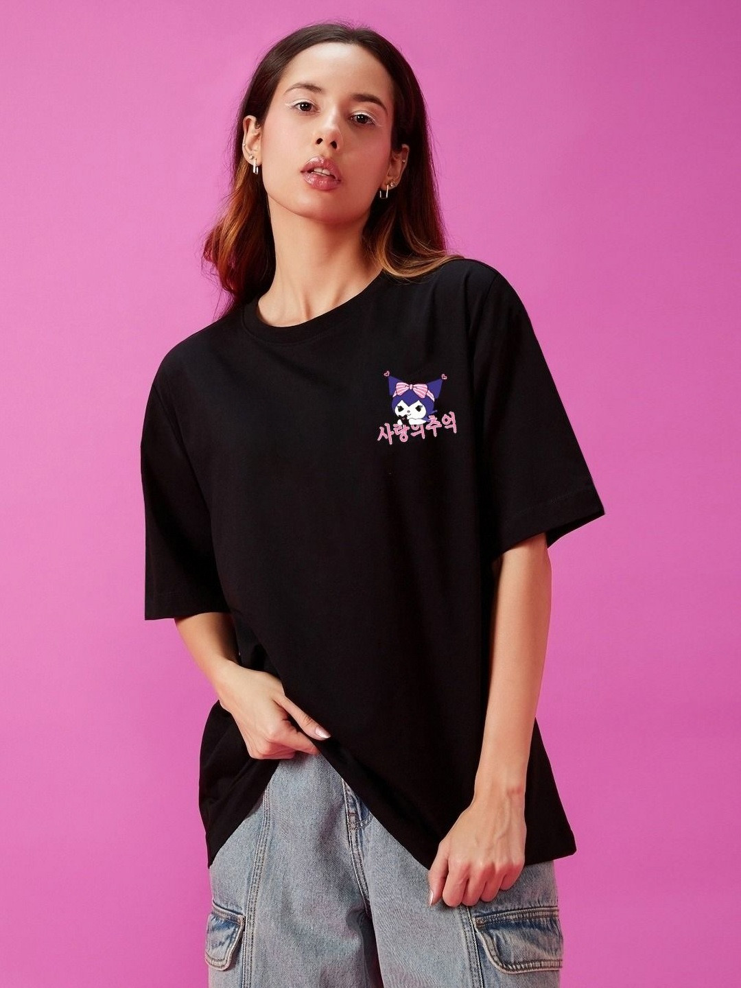 The Dry State Women Printed Applique T-shirt