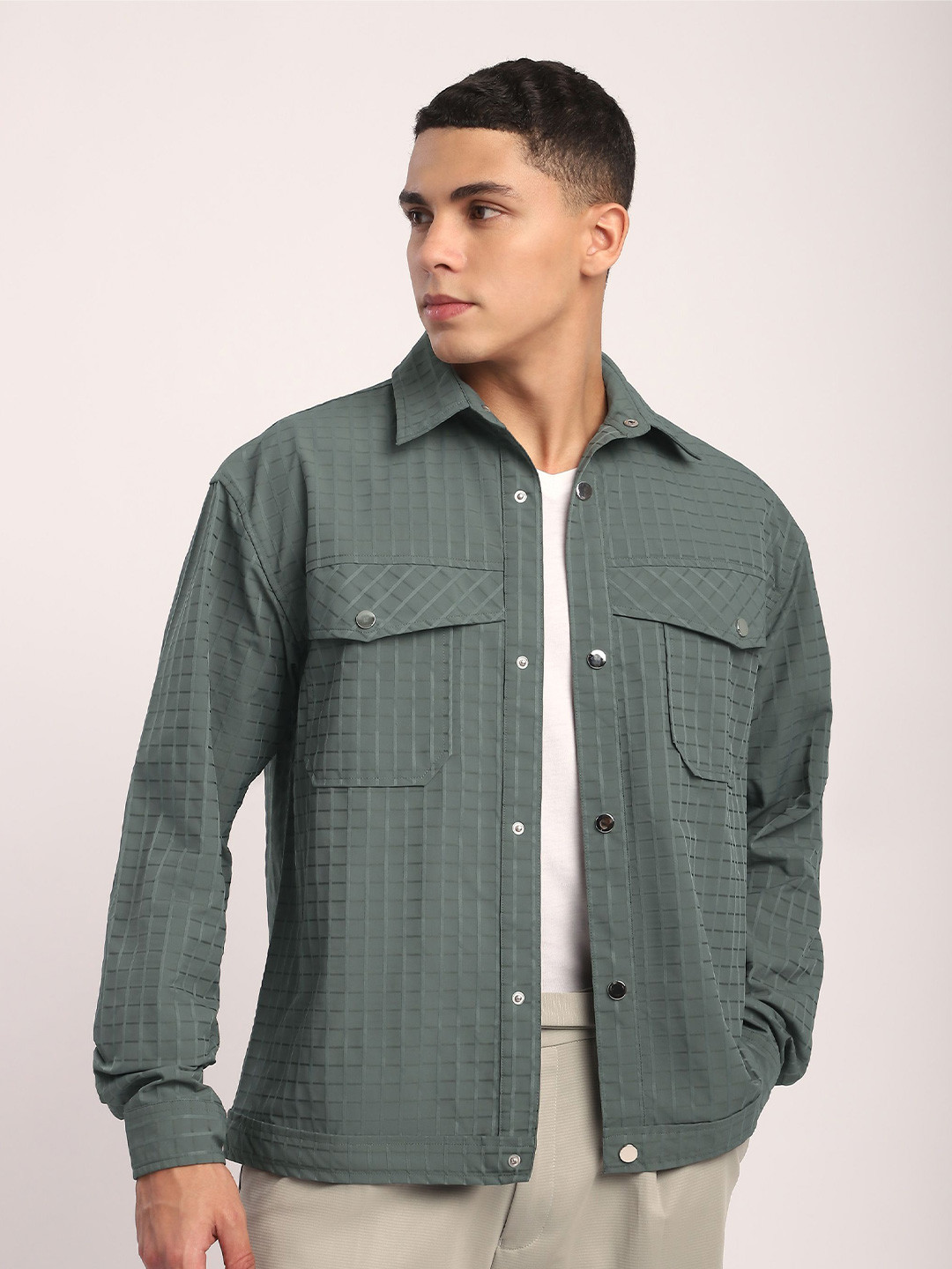 Beyoung Block Textured Shacket