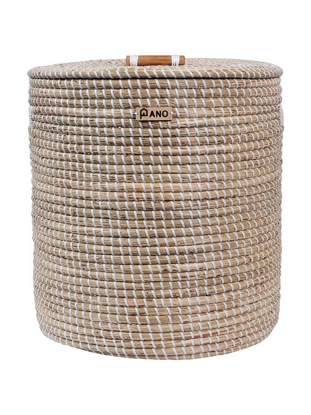 Pano Khaki Vintage Natural Weicker Laundry Bakset With Lid