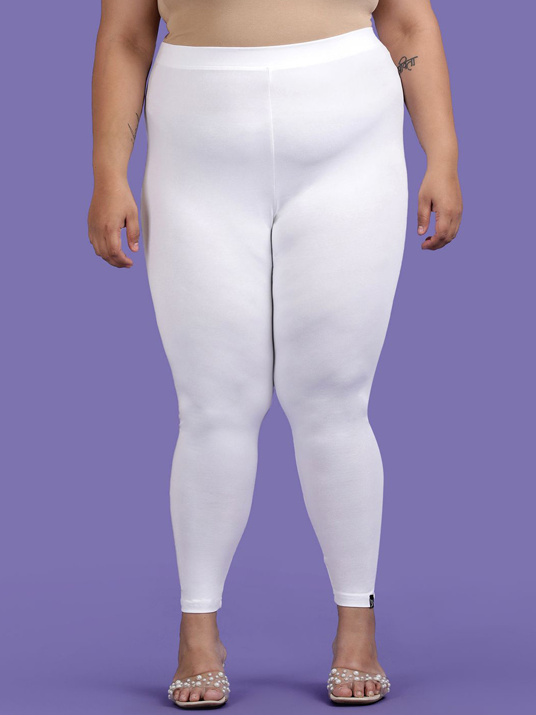 TWIN BIRDS Plus Size Women Solid Super Stretch Cotton Ankle Length Leggings