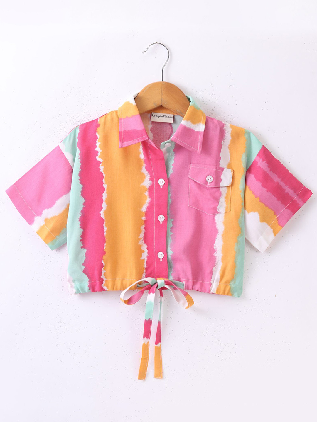CrayonFlakes Print Kimono Sleeve Shirt Style Top