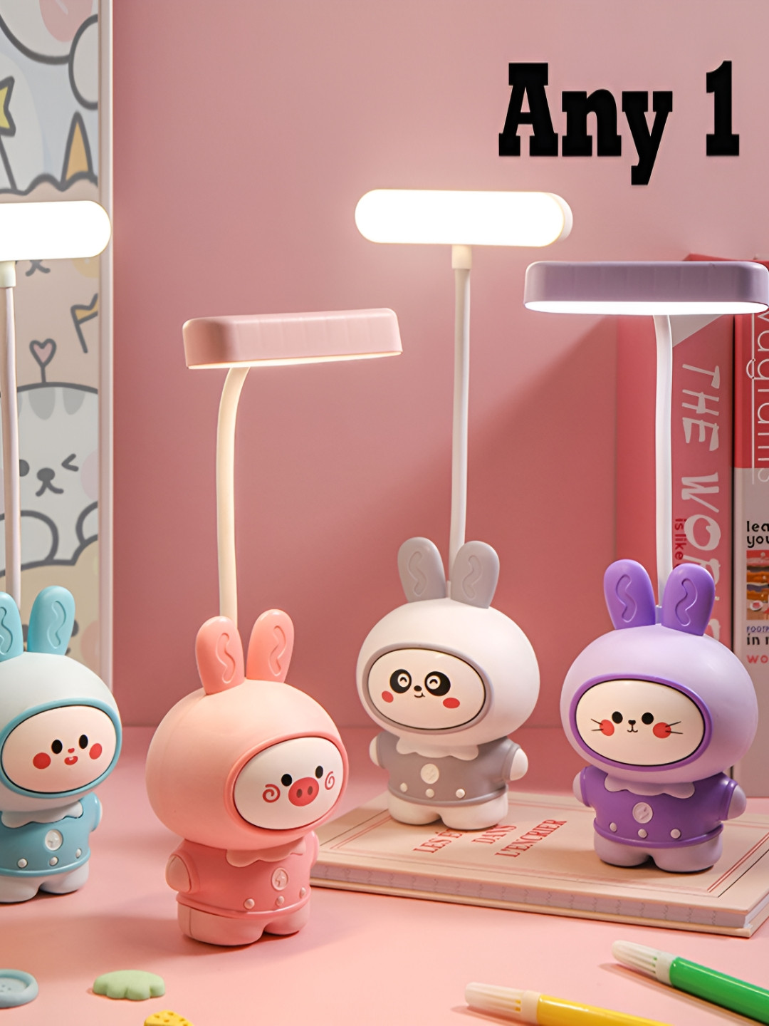 Flenzy Grey Acrylic Traditional Rectangle Table Lamp