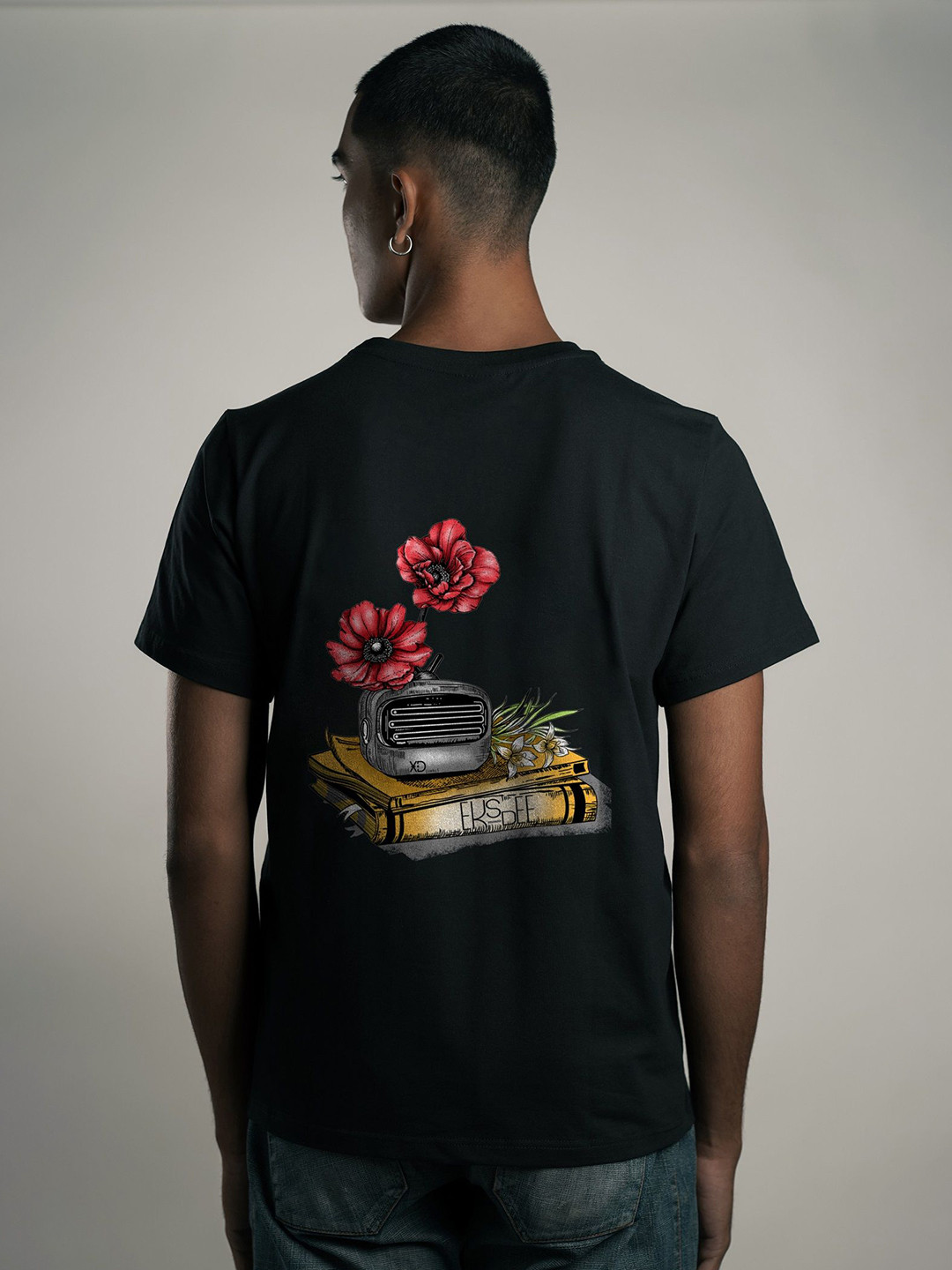 EKSDEE Men Floral Pockets T-shirt