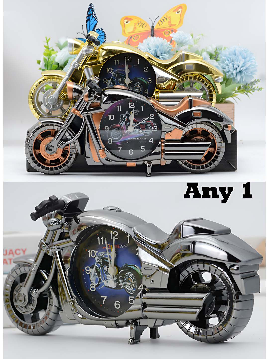 Spiaty Grey & Blue Vintage Alarm Clock