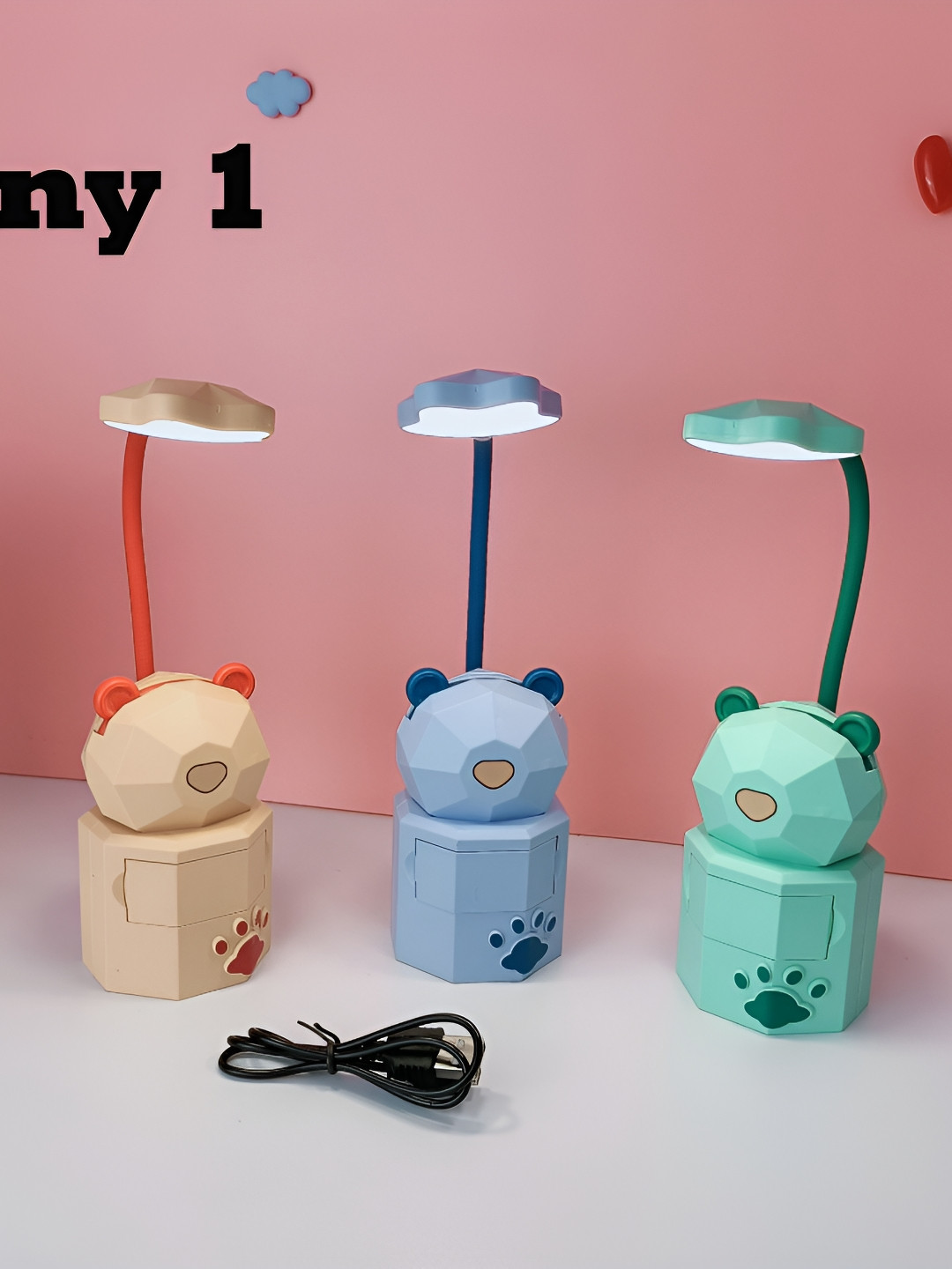 Flenzy Blue Acrylic Square Table Lamp