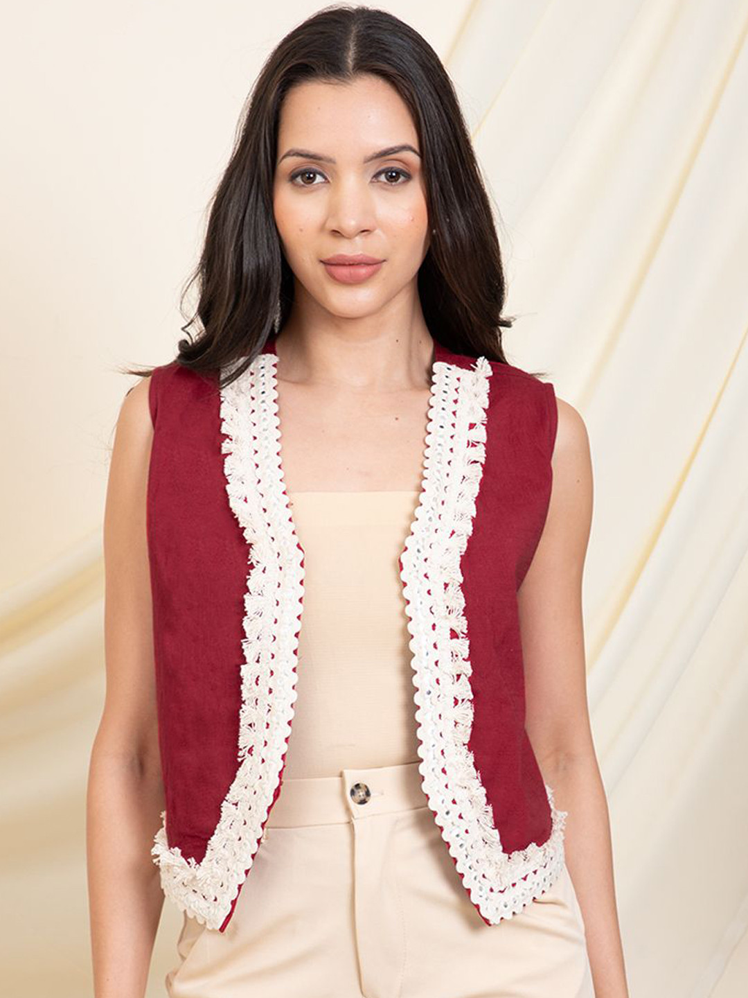 Vibes by Vibes by Deebaco   Lace Detailed Waistcoat
