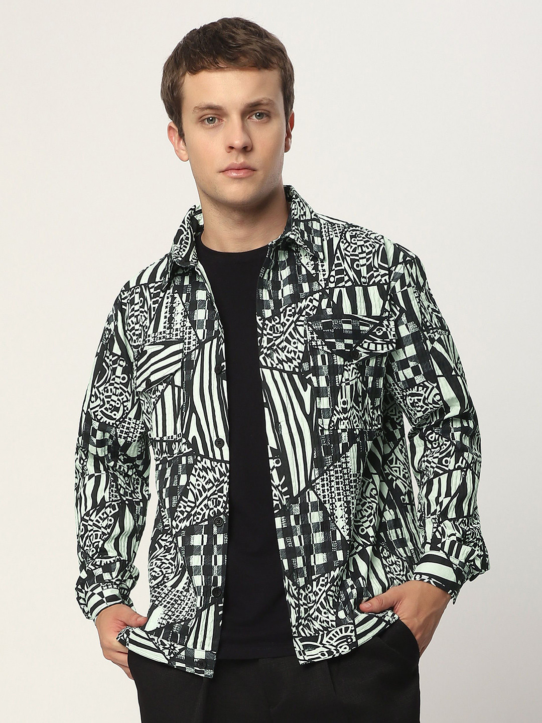 Beyoung Abstract Print Shacket