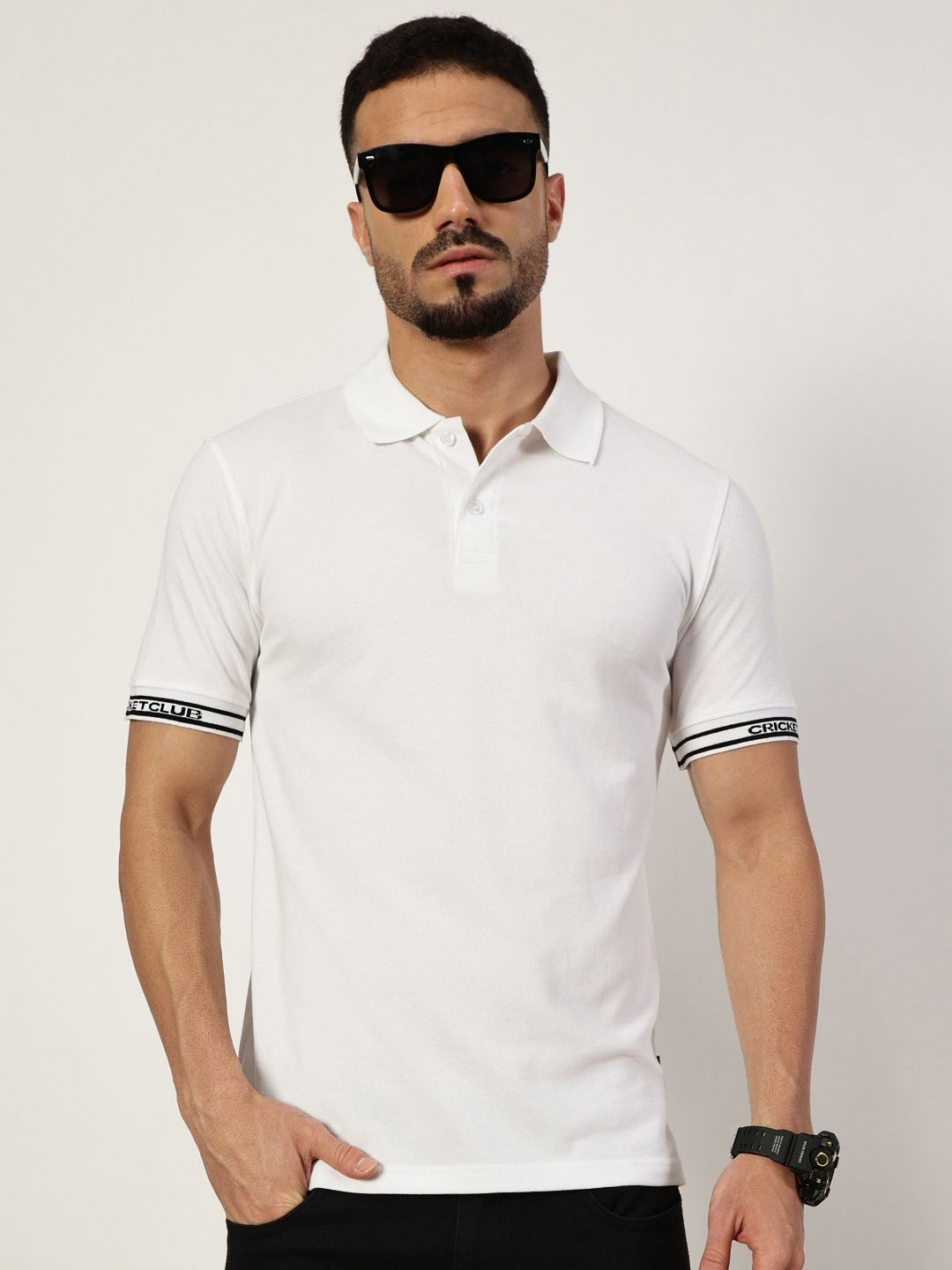 Thomas Scott Men Regular Fit Short Sleeves Polo Collar Knitted T-shirt