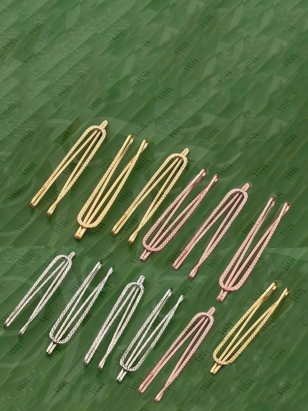 VAMA 12 Pcs Gold Silver & Rosegold Clip On Safety Saree Pleats Pin Brooch