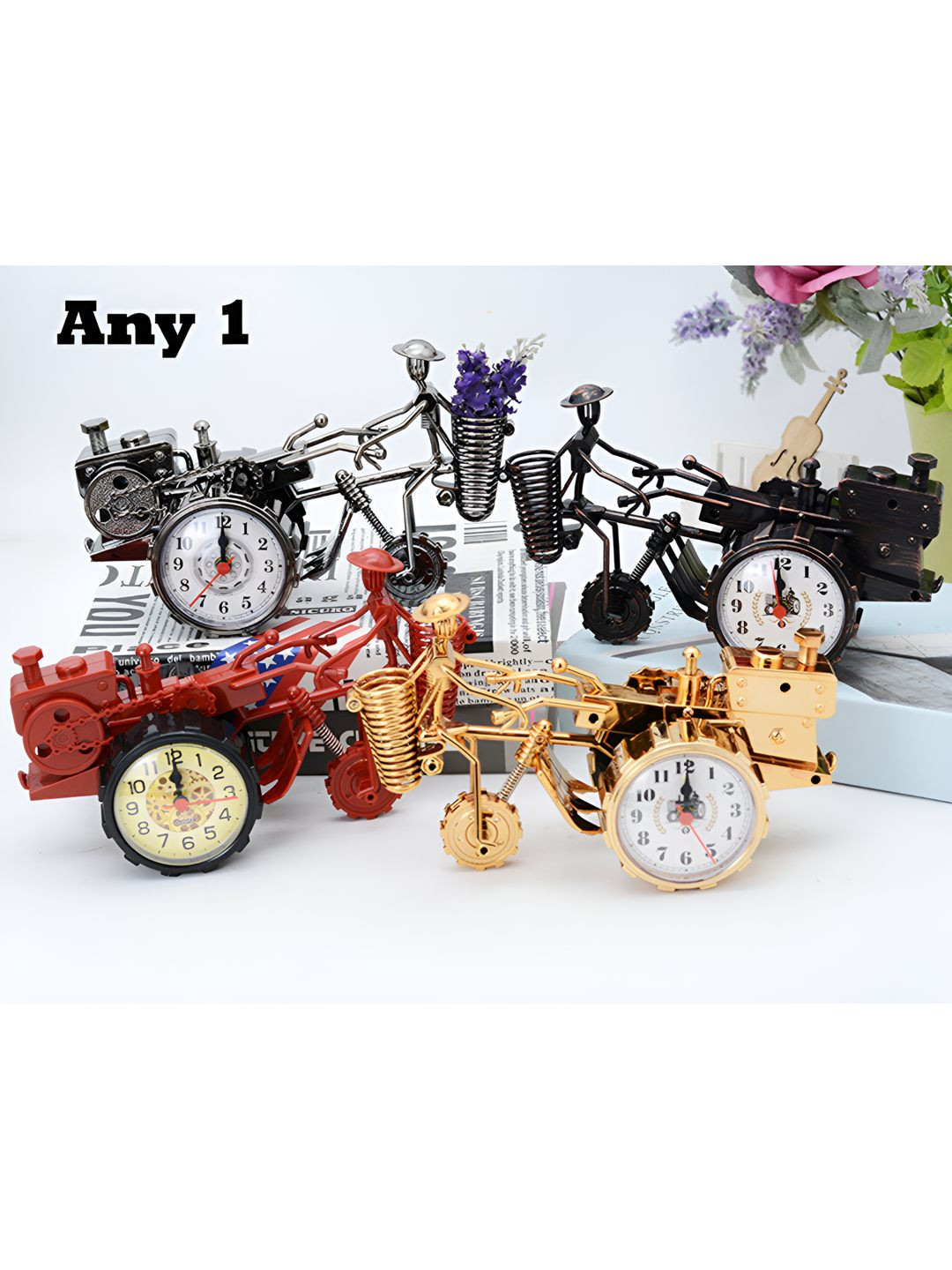 Spiaty Red & Yellow Vintage Alarm Clock