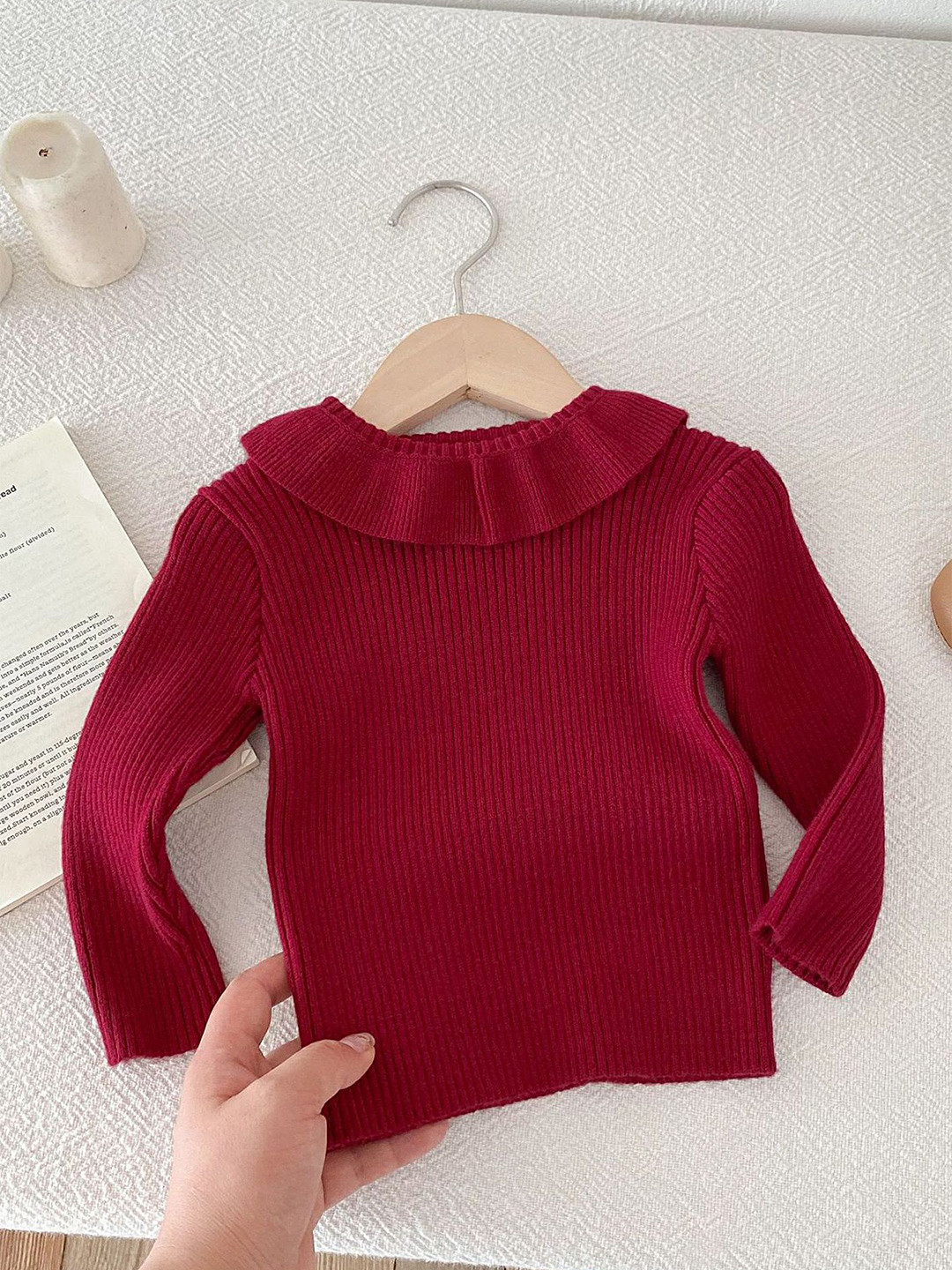 LULU & SKY Polka Dot Slit Sleeve Top