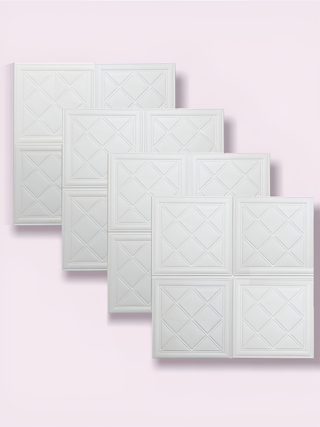 Lukzer White Self Adhesive 3D Wall Panel