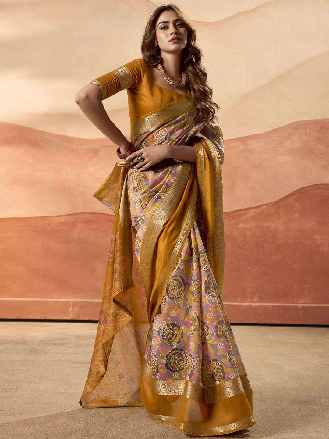 Mitera Ethnic Motifs Pure Cotton Saree