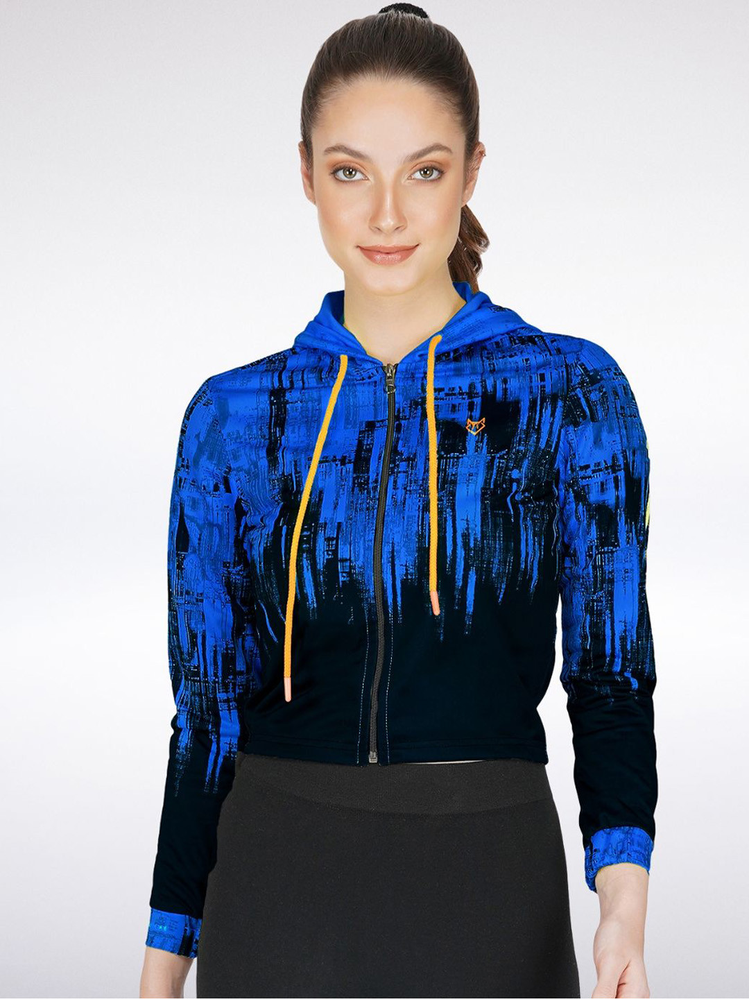 Body Mechanics Women Lightweight Crop Sporty Jacket with Embroidered