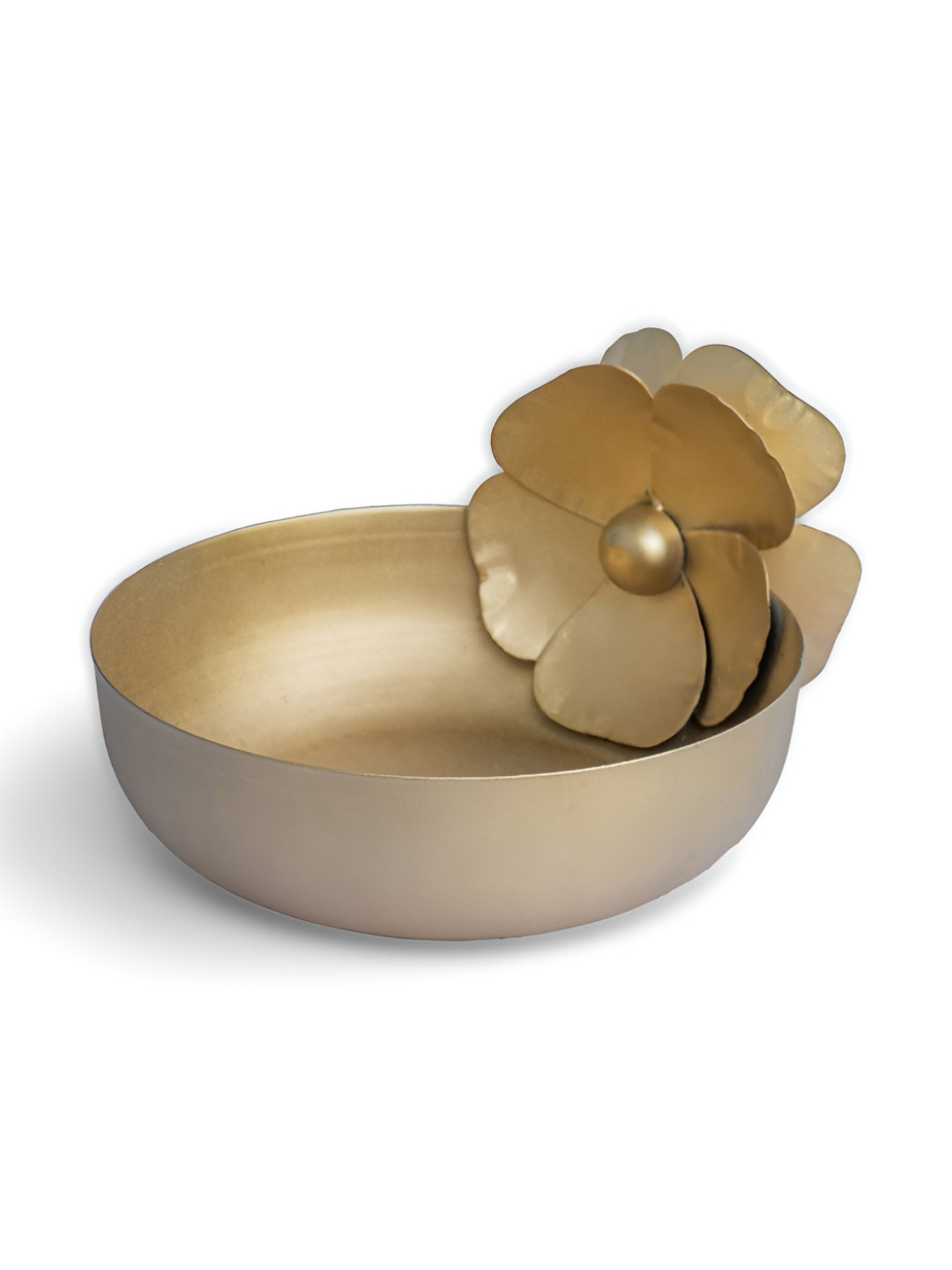 Glimpse Homes Gold Toned Solo Blossom Decorative Bowl