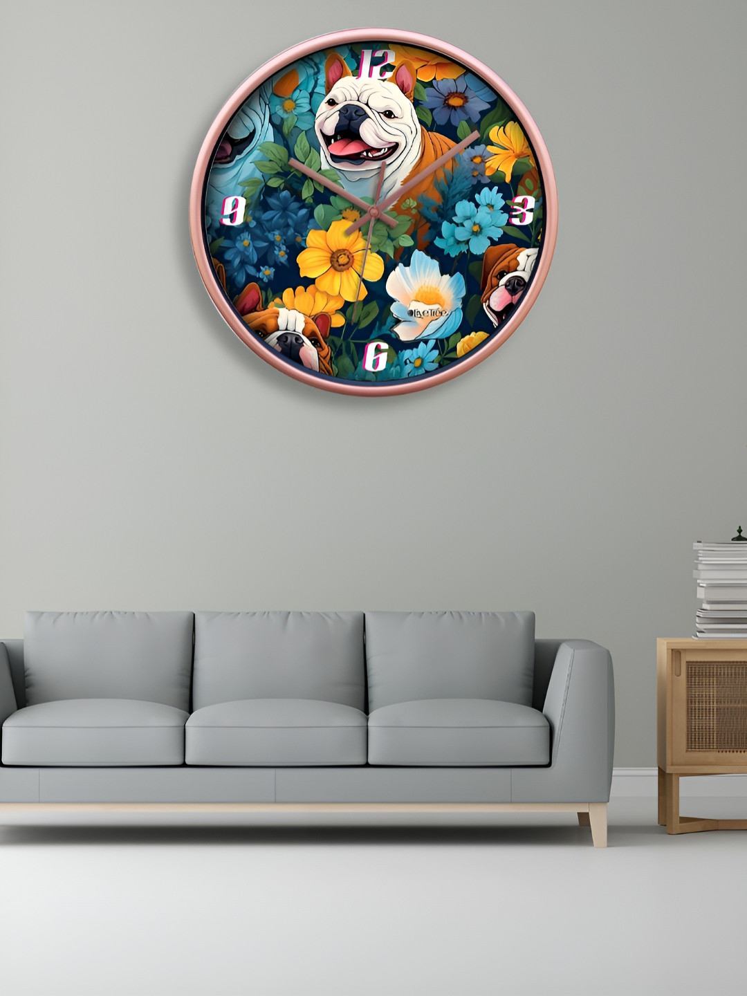 OLIVE TREE Copper-Toned Printed Contemporary Wall Clock