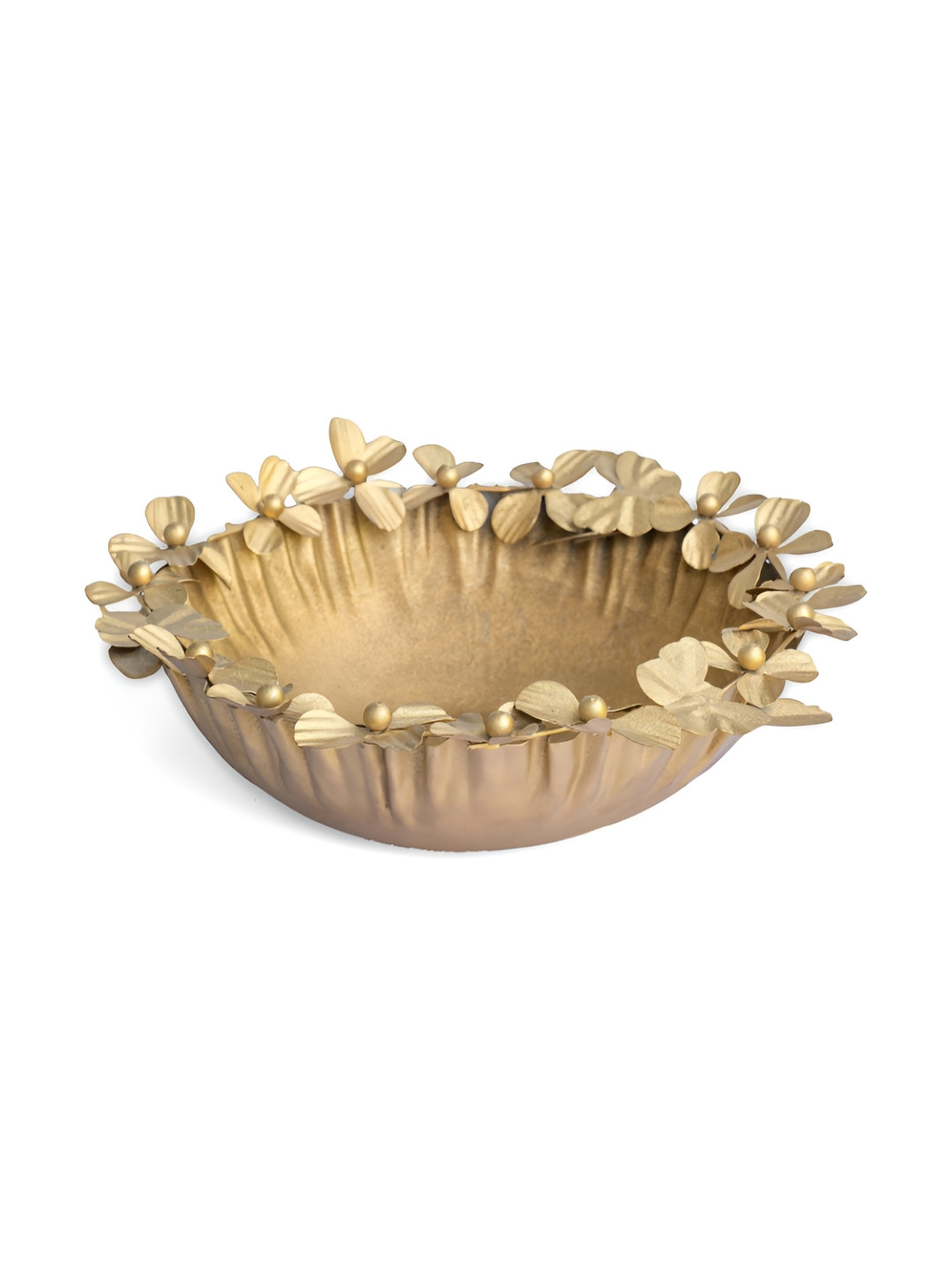 Glimpse Homes Gold Toned Petal Wreath Decorative Bowl
