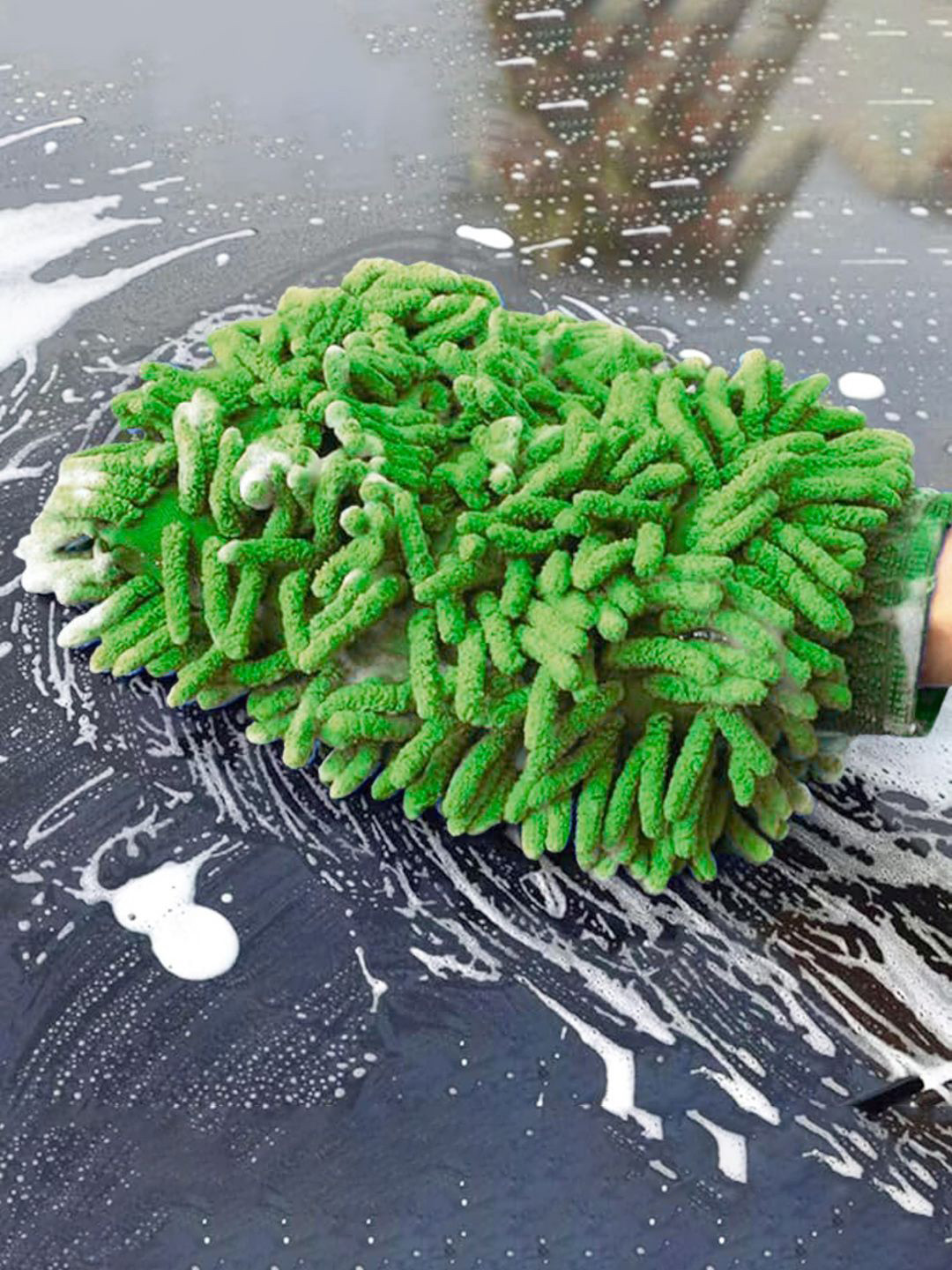 Kuber Industries 3 Pcs Green Multipurpose Microfiber Glove Duster for Home Cleaning Duster