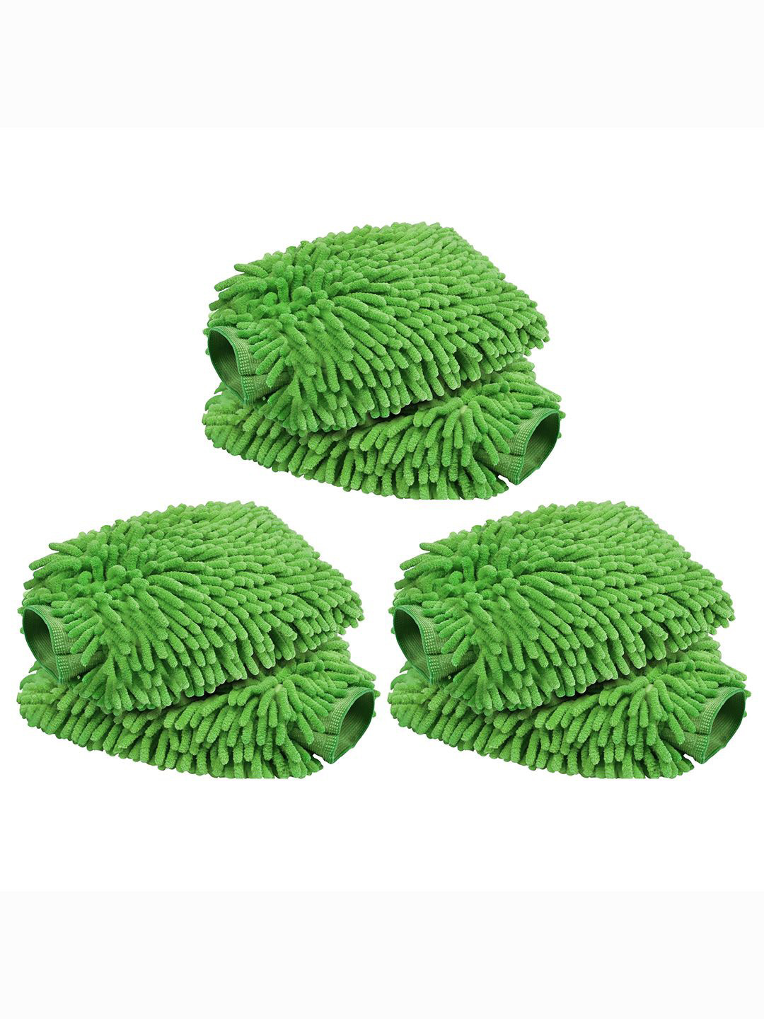 Kuber Industries 6 Pcs Green Multipurpose Microfiber Glove Duster for Home Cleaning Duster