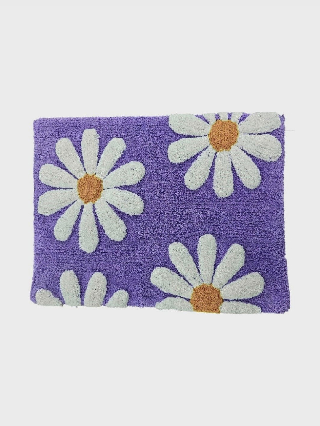 Aura Purple Printed Cotton Bath Rug