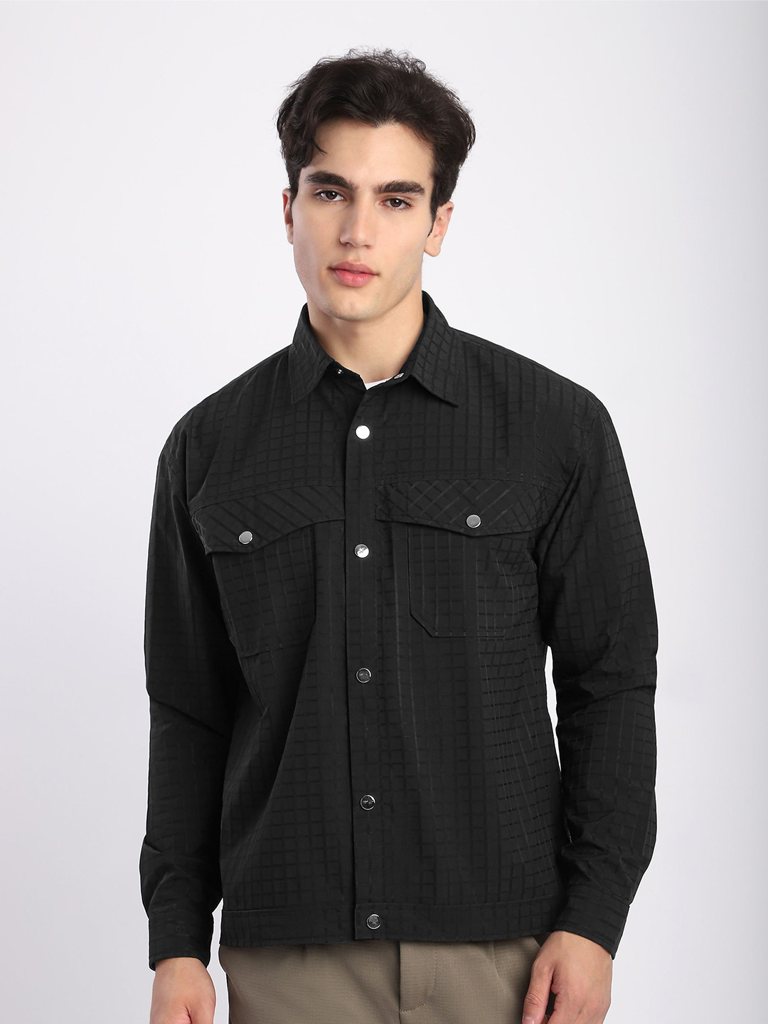 Beyoung Block Textured Shacket