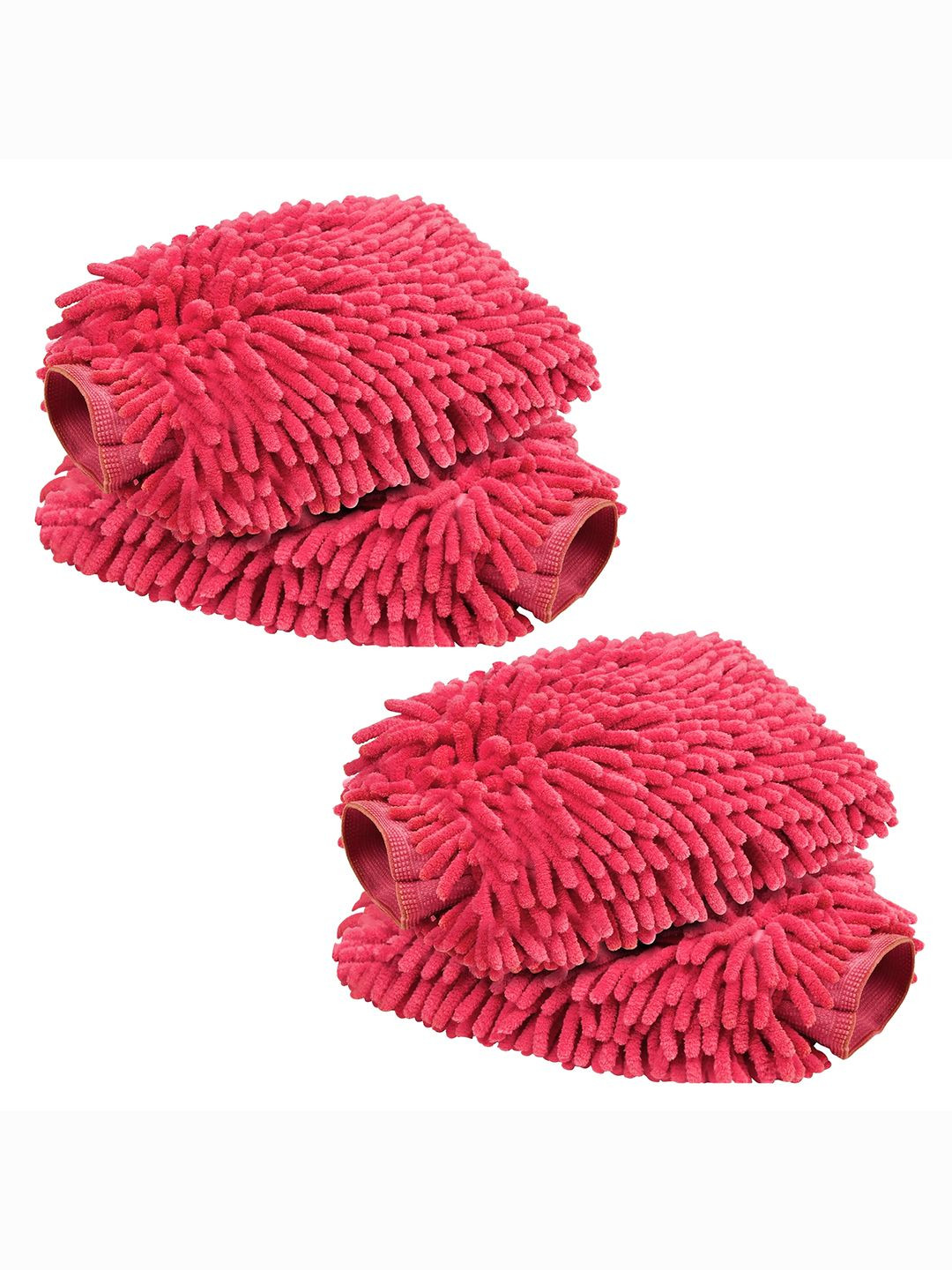 Kuber Industries 4 Pcs Pink Multipurpose Microfiber Glove Duster for Home Cleaning Duster