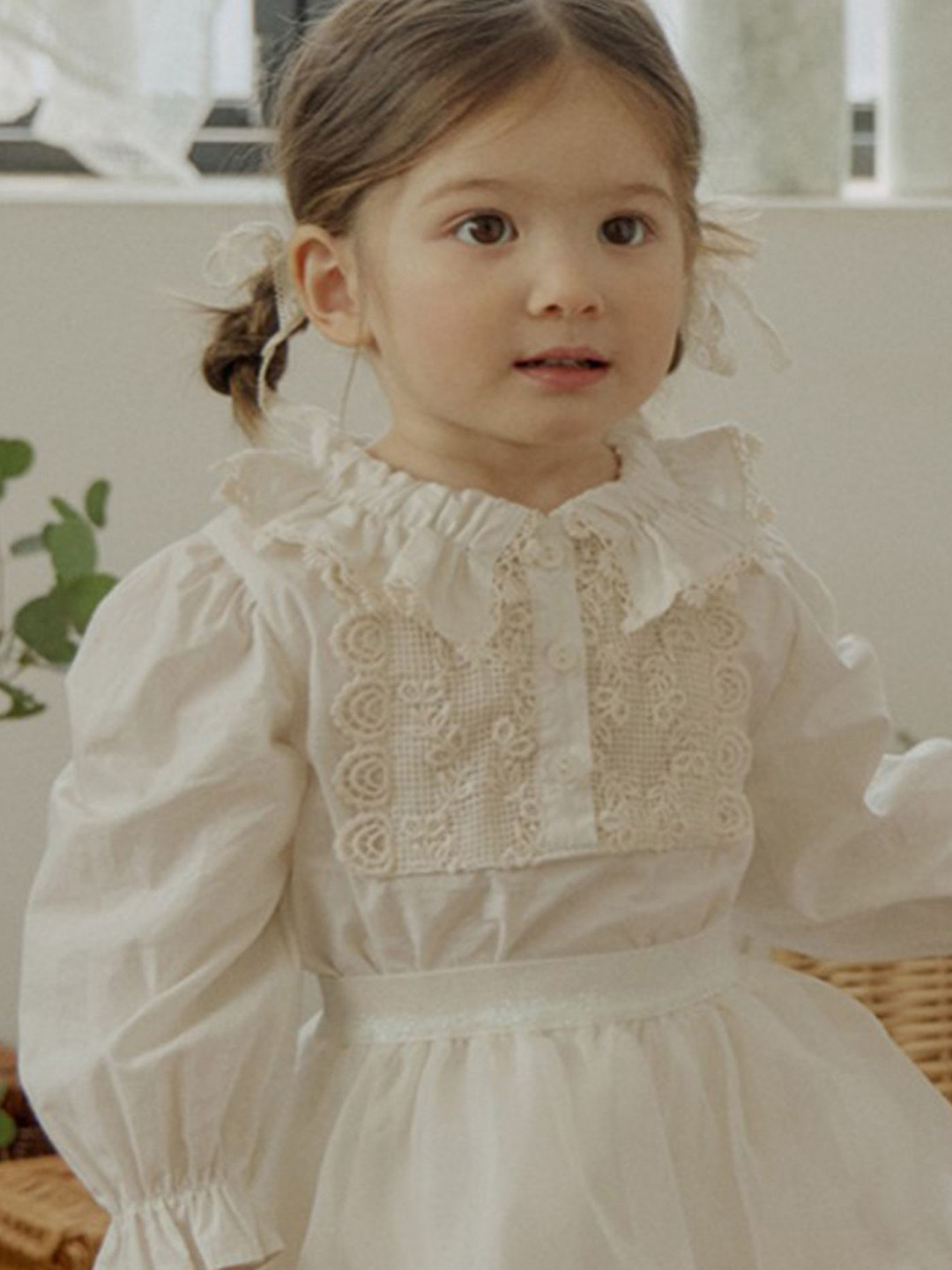 LULU & SKY Floral Puff Sleeve Organic Cotton Top