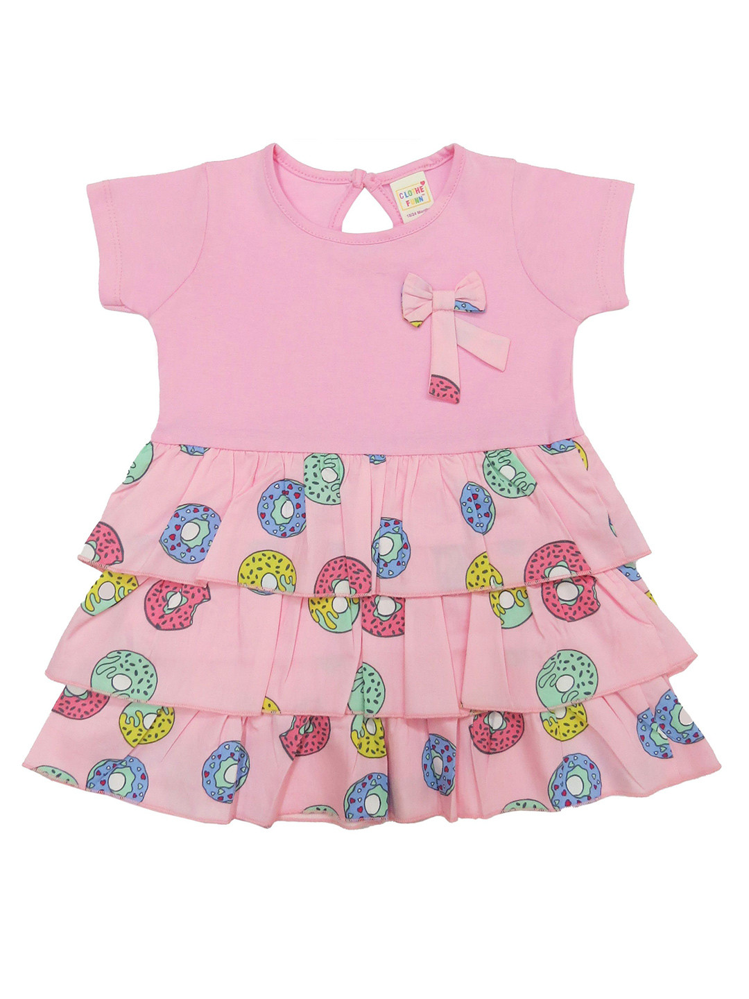 Clothe Funn Girls Cotton Graphic Printed Fit and Flare Dress