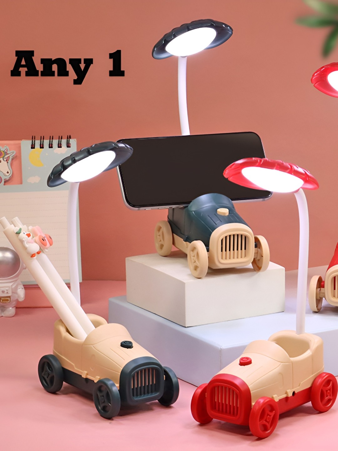 Flenzy Beige Acrylic Traditional Square Table Lamp