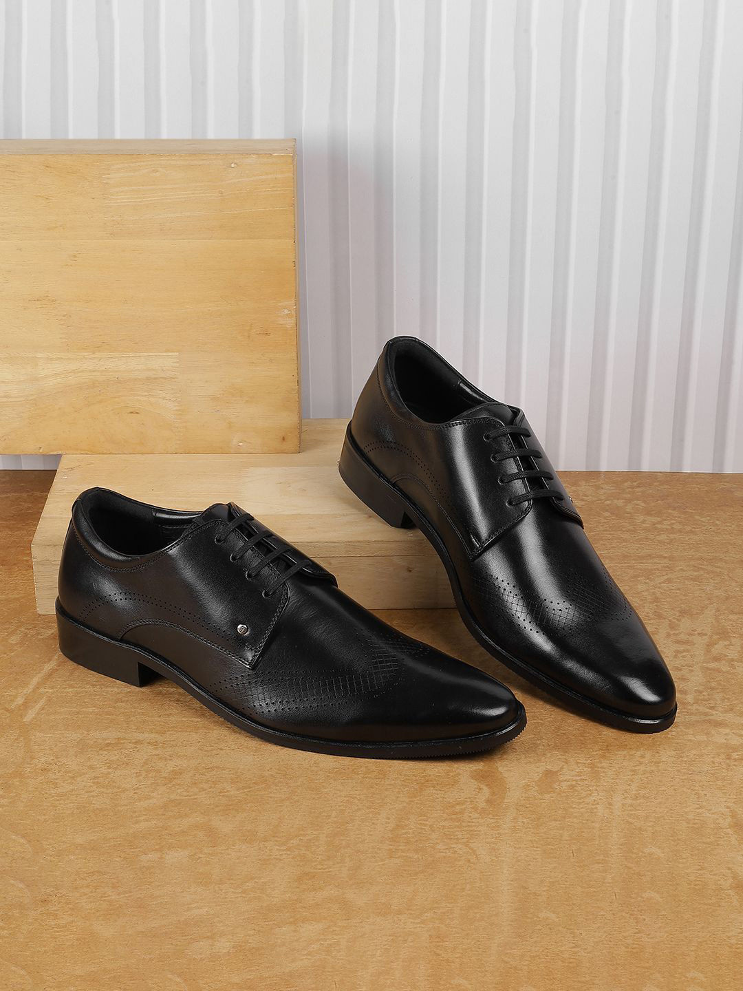 J.FONTINI Men Leather Formal Derbys