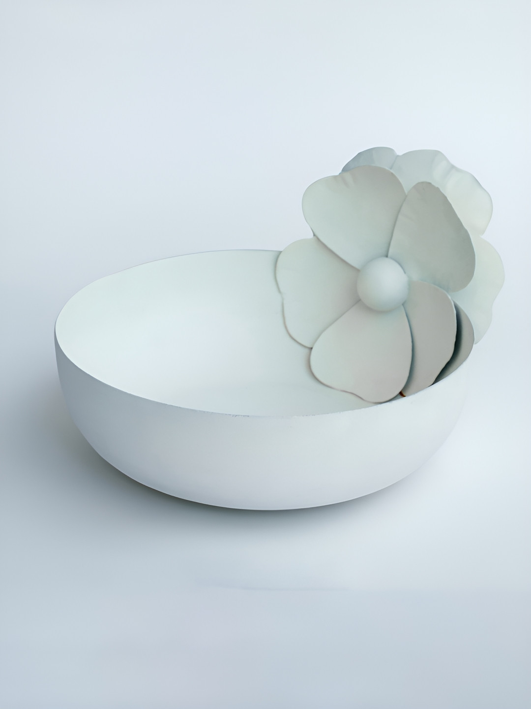 Glimpse Homes White Solo Blossom Decorative Bowl