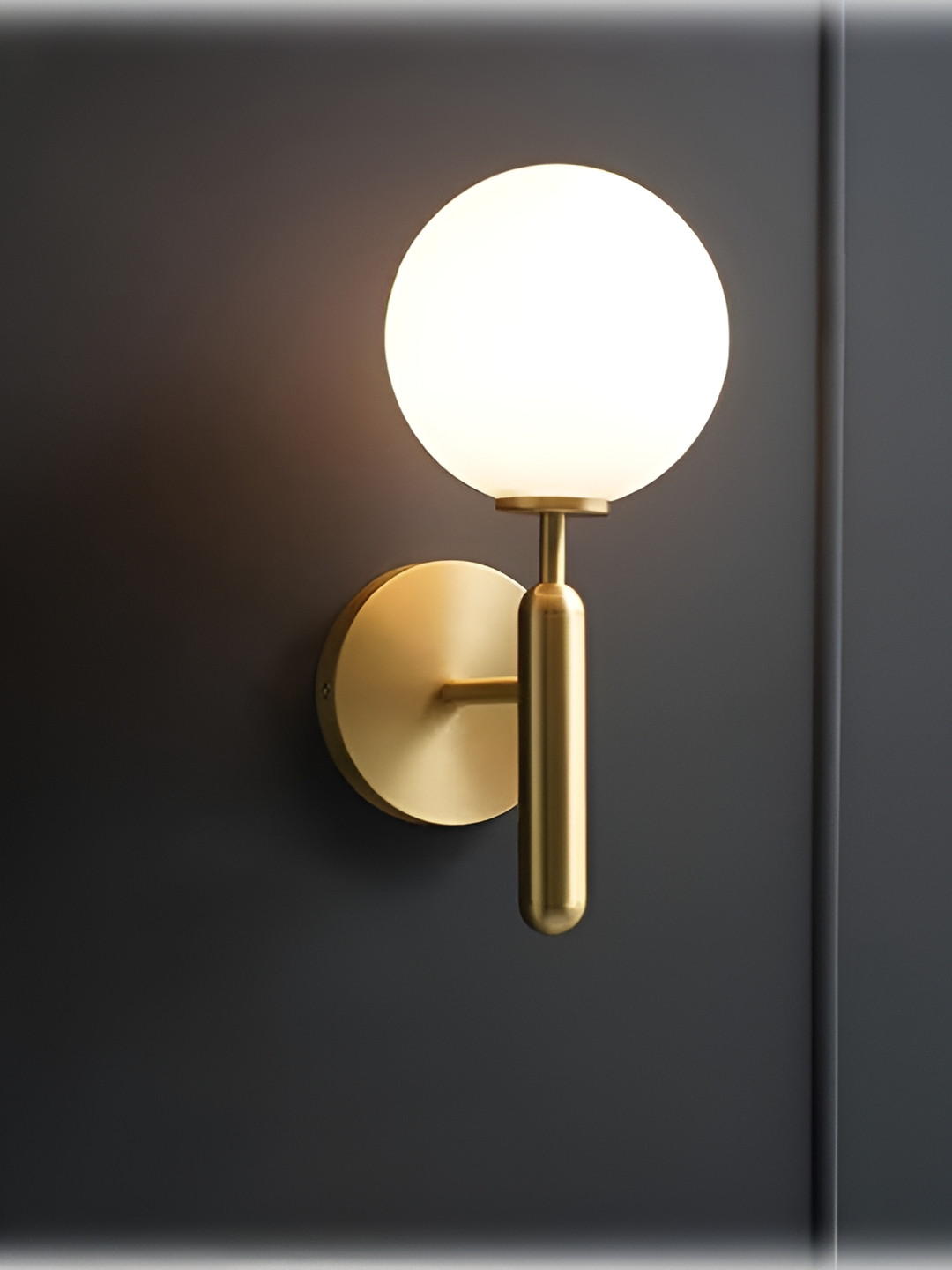 Raptors Gold-Toned Metal Contemporary Spherical Shaped Wall Lamp